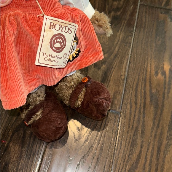 Boyds Bear in Orange Corduroy Dress scarecrow design on front new with tag - Picture 6 of 9